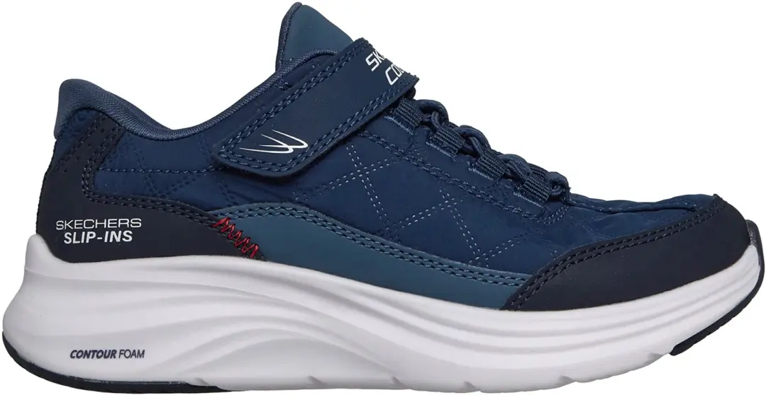 Skechers Kinderen Contour Foam Cozy Fit Slip Ins Sneakers Navy