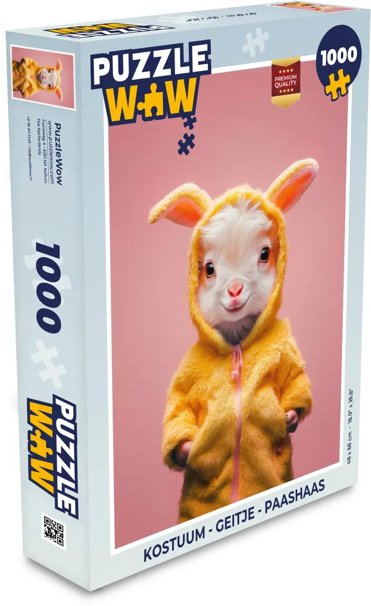 PuzzleWow Geitje Paashaas Legpuzzel 1000 Stuks