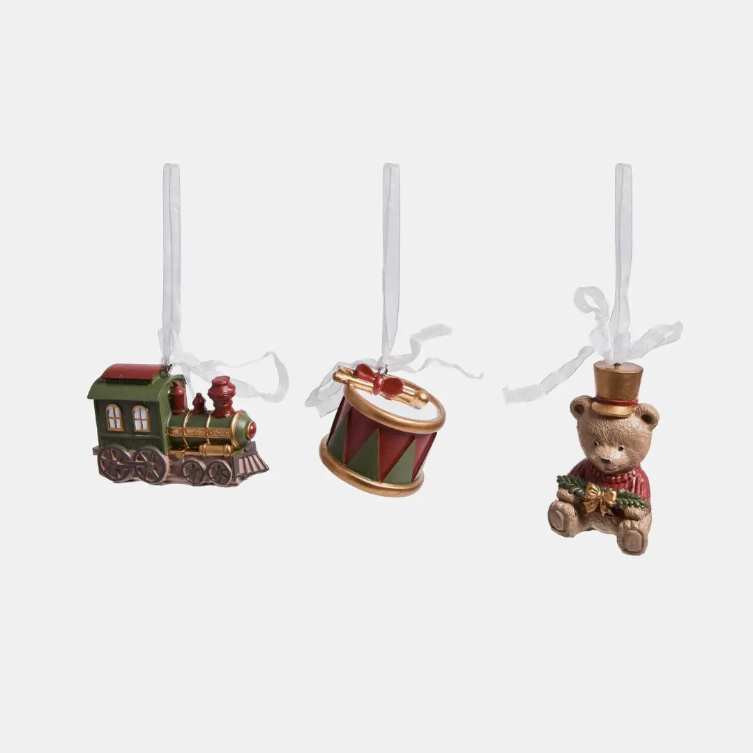 Loberon Hanger Set 3 Stuks Pebblies Groen/Rood