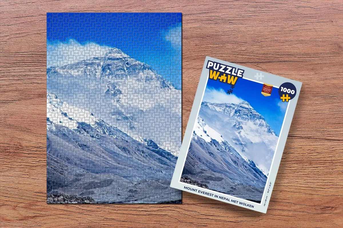 PuzzleWow Mount Everest in Nepal Wolken Legpuzzel 1000 Stuks - Multicolor