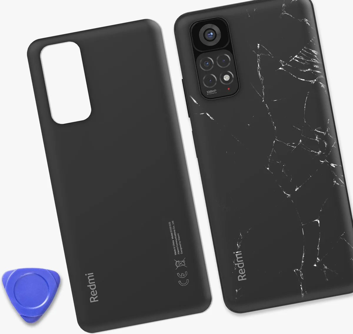 Xiaomi Redmi Note 11S 4G Achterglas - Grafiet - Zwart