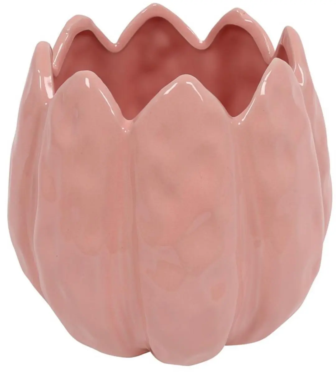 Countryfield bloempot tulp roze decoratie 12x12x13cm.