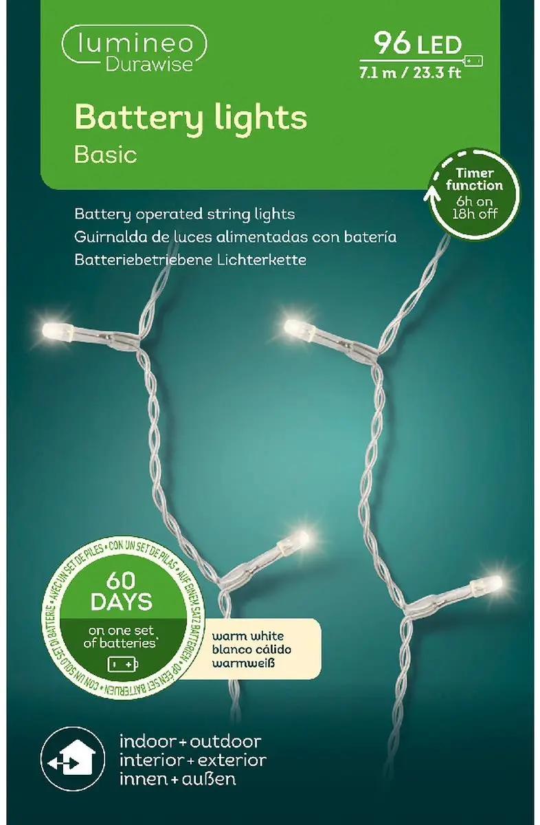 Lumineo LED-lichtsnoer Durawise transparant 7,1 m 96 lampjes