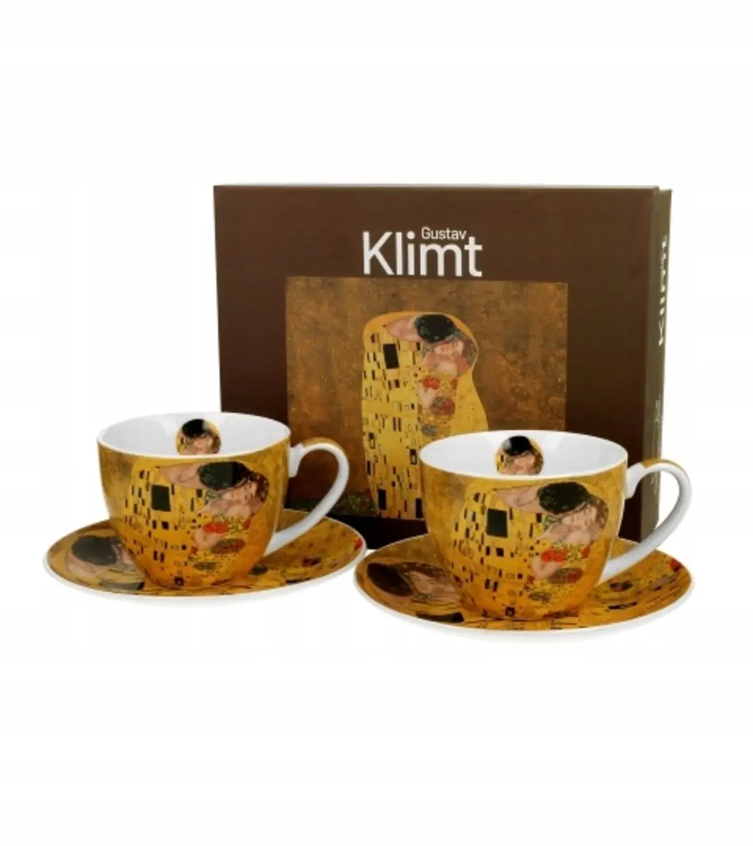 Duo Gustav Klimt 'De Kus' Kopjes & Schotels Set