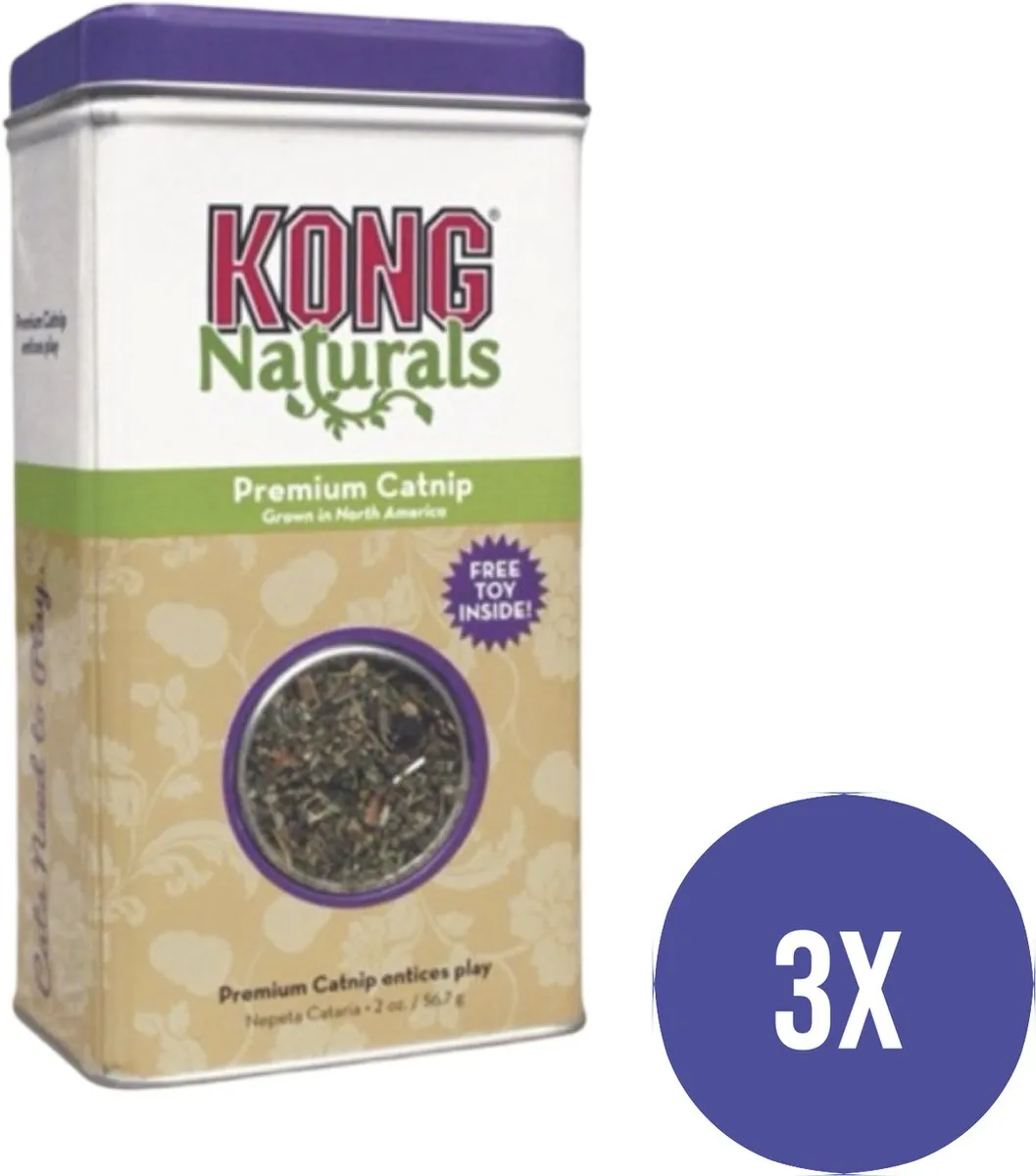 KONG Naturals Kattenkruid Navulling - 4 Stuks Groen