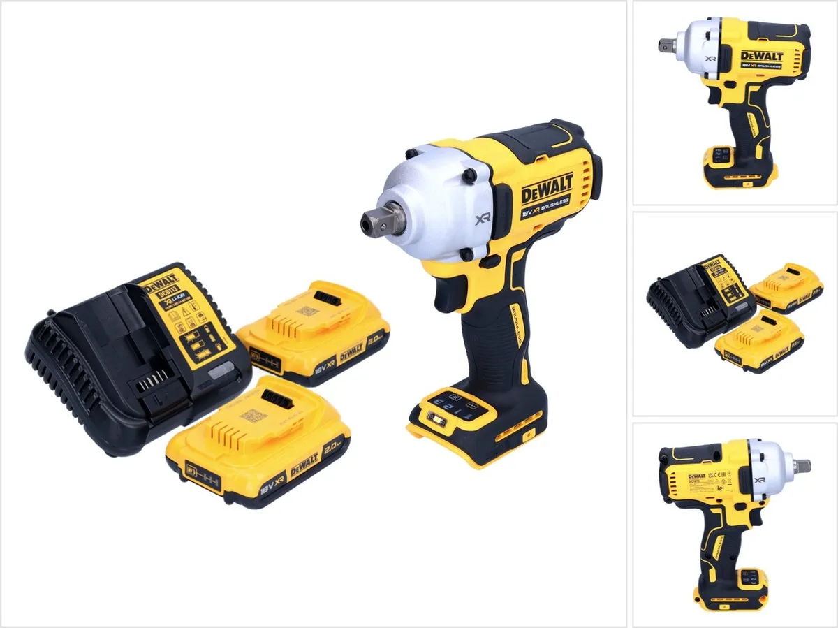 DeWalt DCF 892 D2 Slagmoersleutel 18V 812Nm - 2x 2,0Ah + Oplader - afbeelding 2 van 6