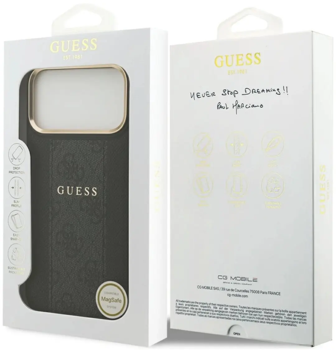 Guess 4G Stripe MagSafe Hoesje - iPhone 17 Pro Max - Zwart - afbeelding 4 van 6
