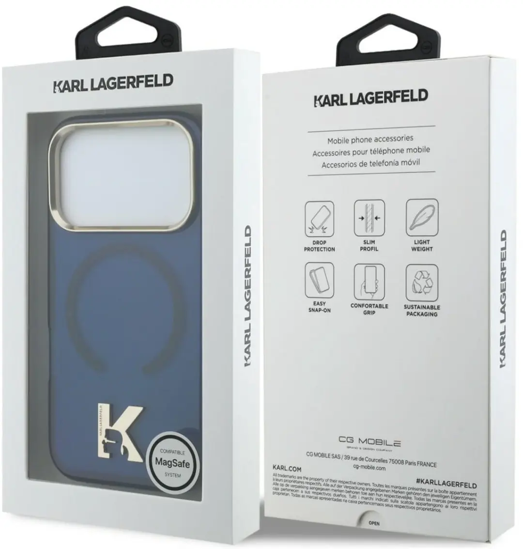 Karl Lagerfeld IML K Head Logo MagSafe Hoesje iPhone 17 Pro - Blauw - afbeelding 2 van 6
