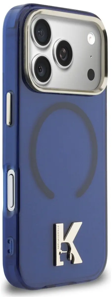 Karl Lagerfeld IML K Head Logo MagSafe Hoesje iPhone 17 Pro - Blauw - afbeelding 5 van 6