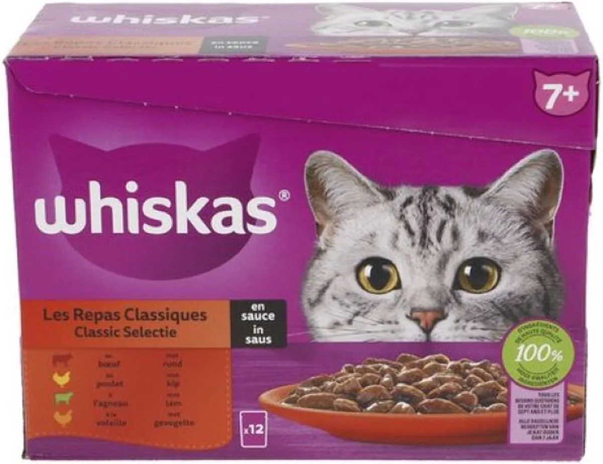 Whiskas 7+ Natvoer Classic Selectie in saus