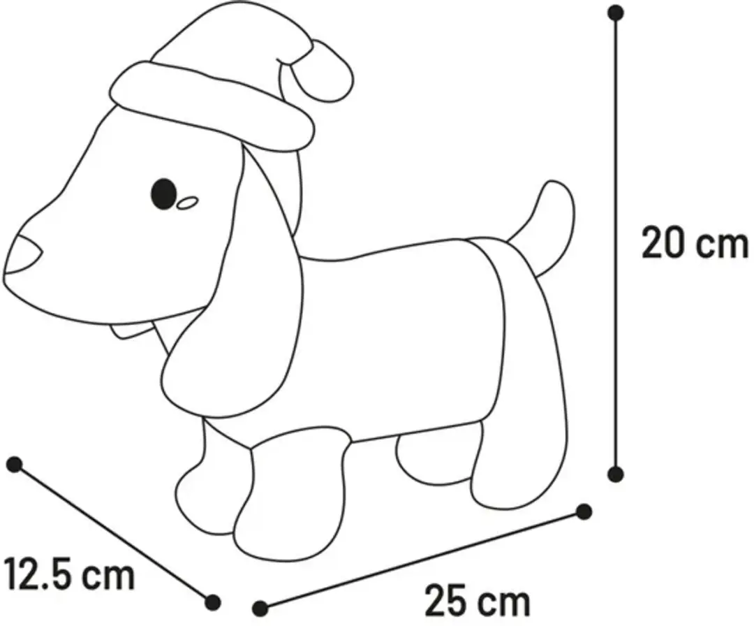 KERST SPEELGOED TIKKO TECKEL BRUIN 12,5x25x20CM