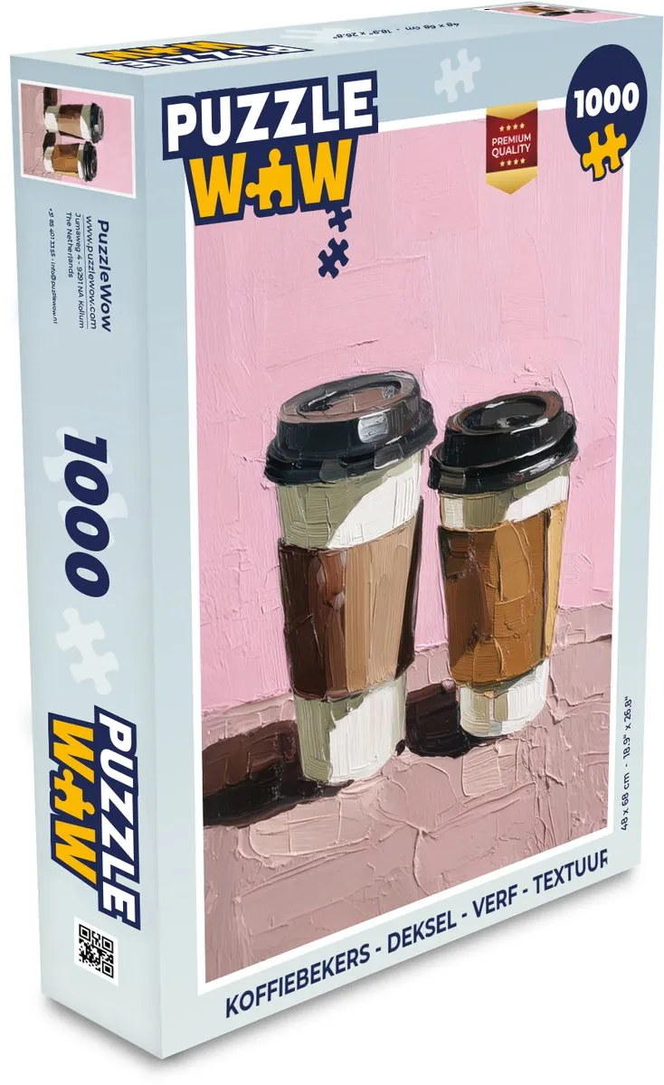 PuzzleWow Koffiebekers Puzzel 1000 Stuks