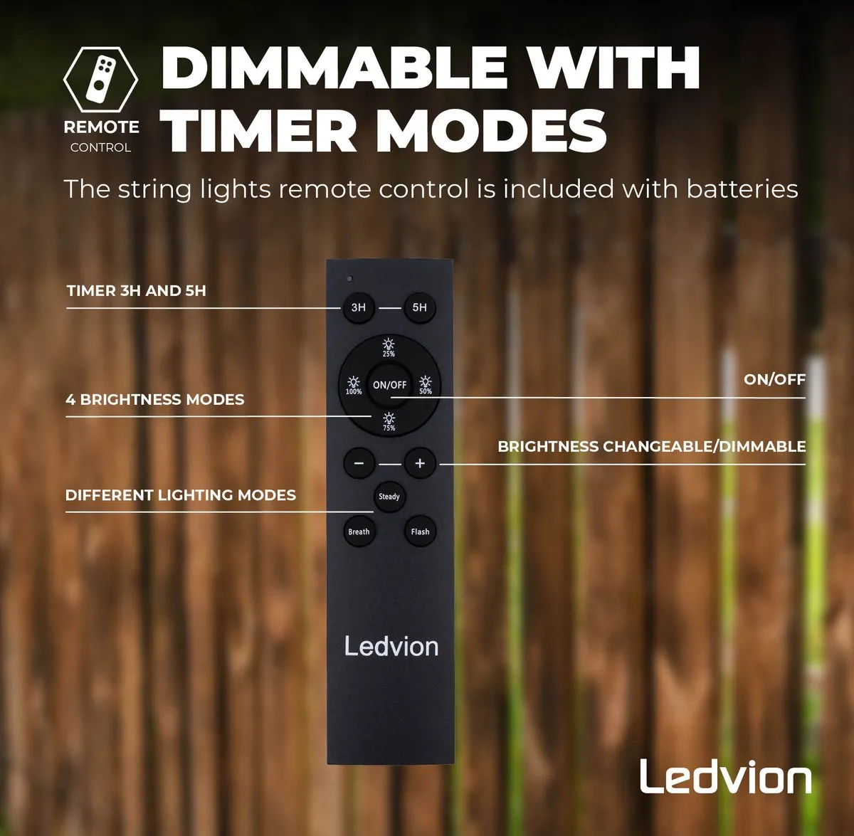 Ledvion Lichtsnoer 16.5M 30x E12 LED - 9W 2700K IP44