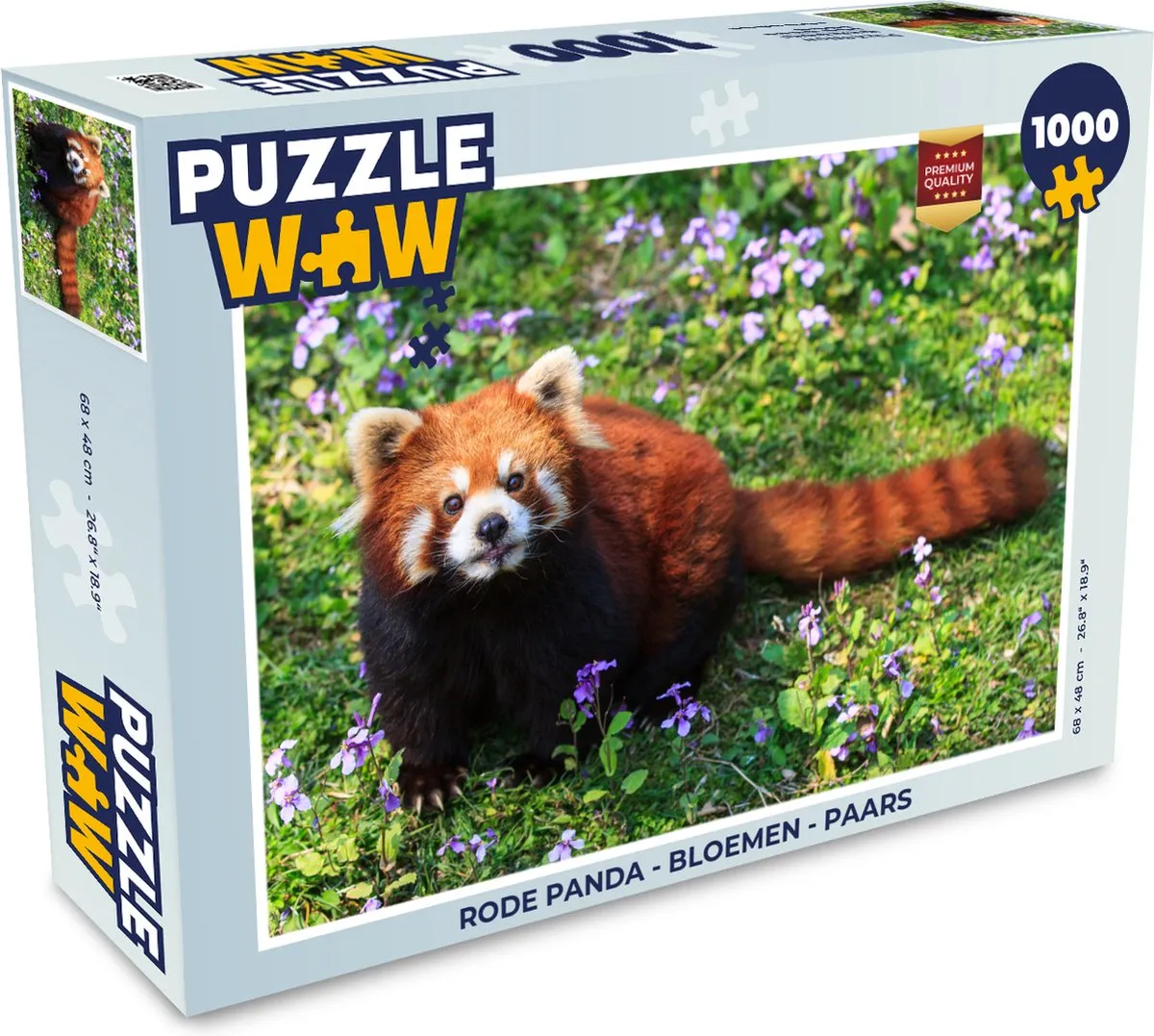 PuzzleWow Rode Panda Bloemen Legpuzzel 1000 Stuks