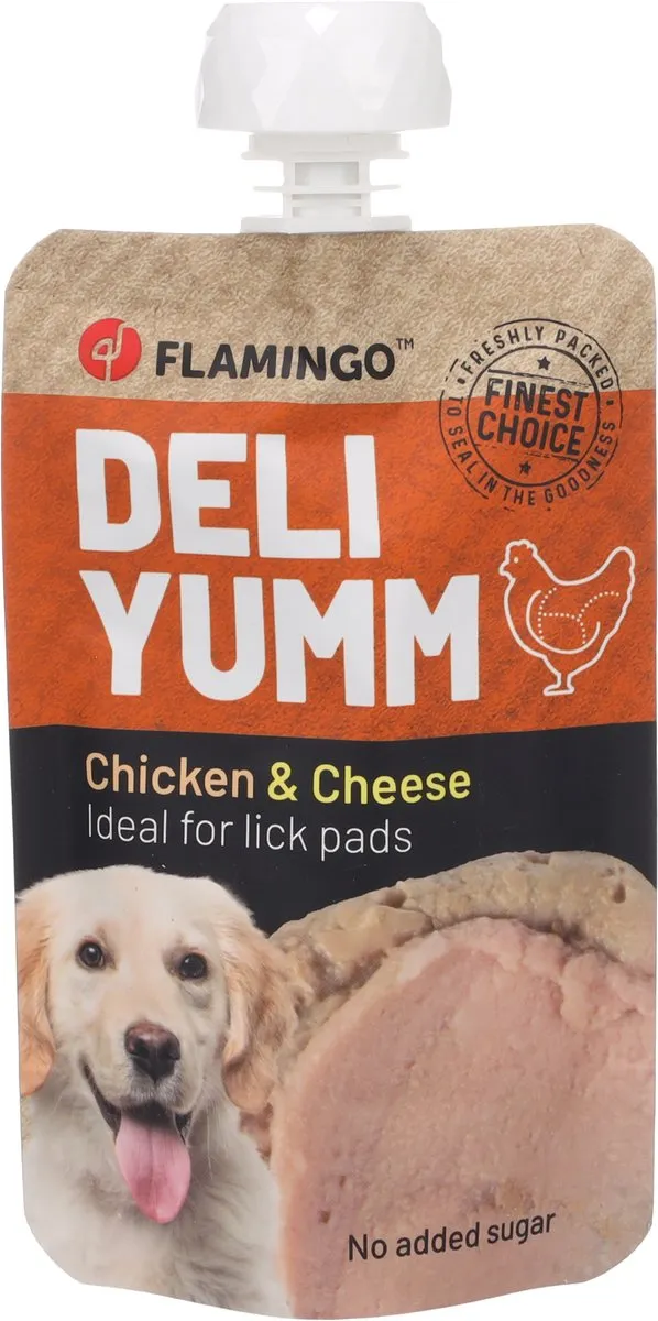 Flamingo Deli Yumm Fresh Meat Hondensnack Kip & Kaas 90g