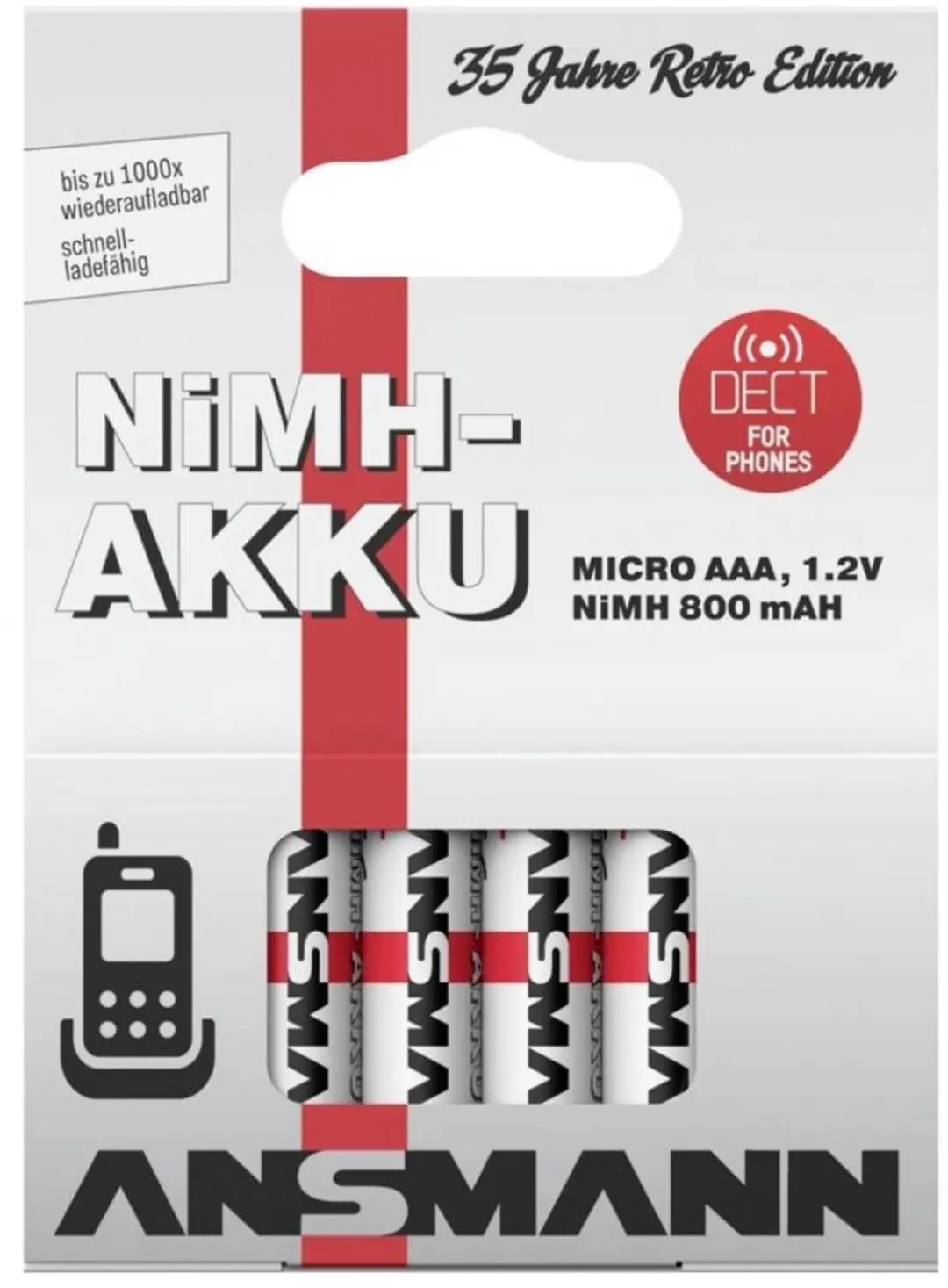Ansmann NiMH AAA 800mAh - 4 Stuks - afbeelding 2 van 3