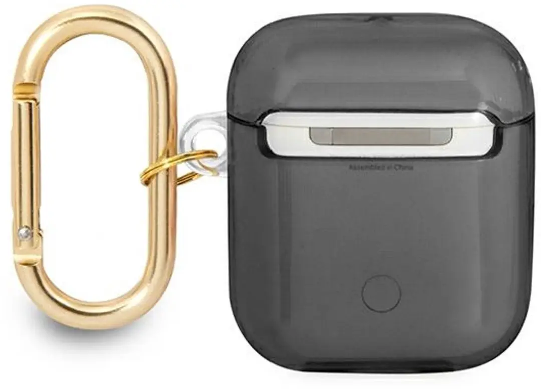 Guess TPU Printed Stripe Hoesje AirPods 1 & 2 - Zwart - afbeelding 2 van 5