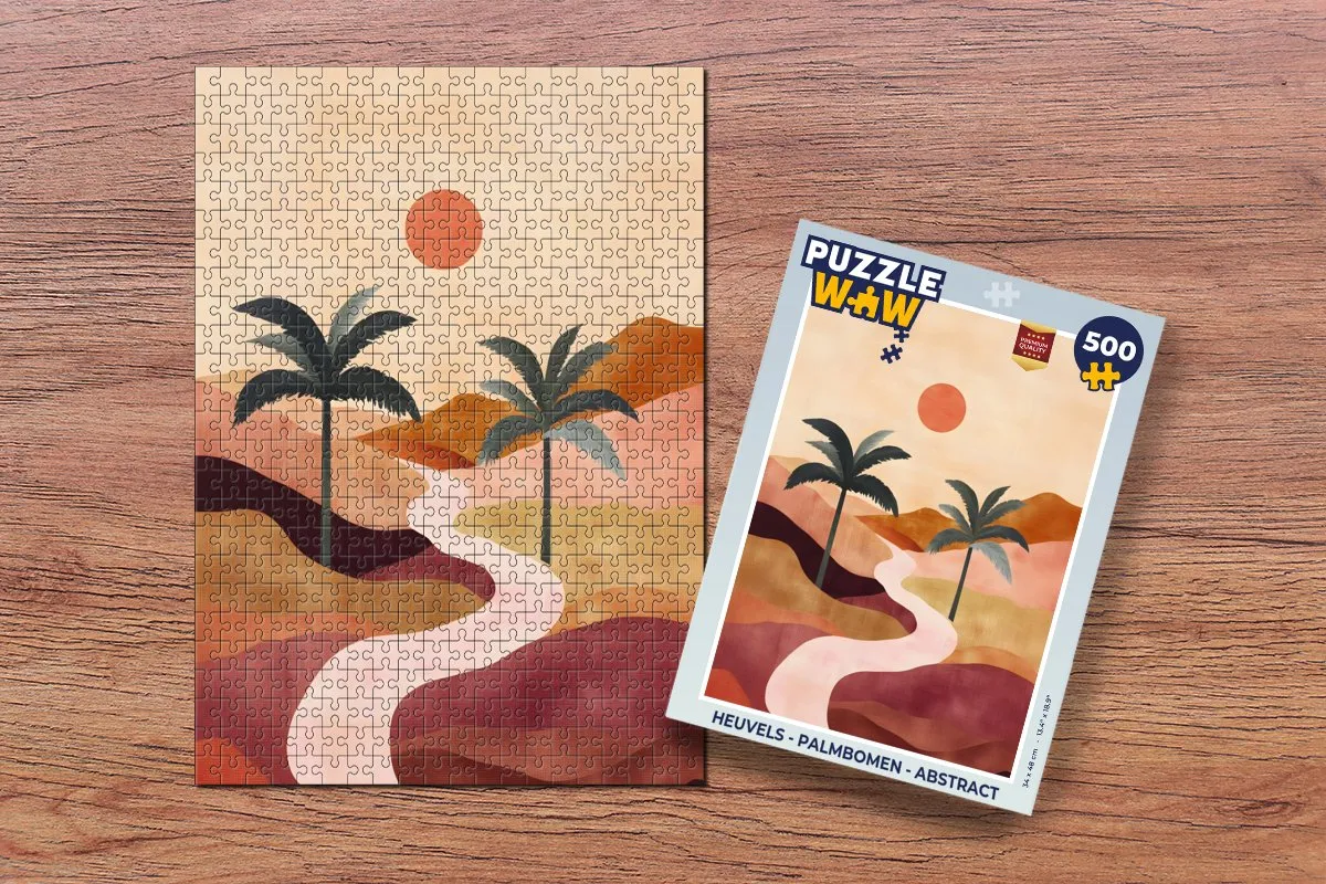 PuzzleWow Legpuzzel Palmbomen 500 Stuks - Abstract