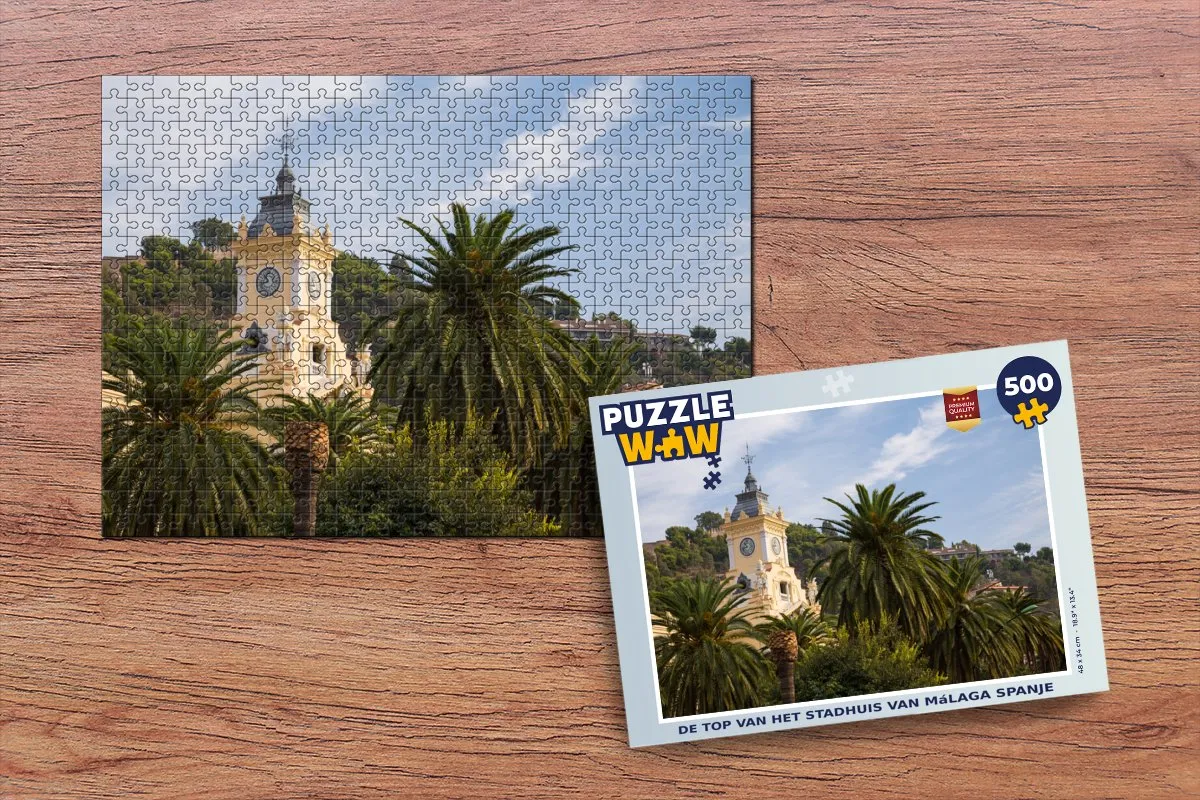 PuzzleWow Málaga Spanje Legpuzzel 500 Stuks - Multicolor
