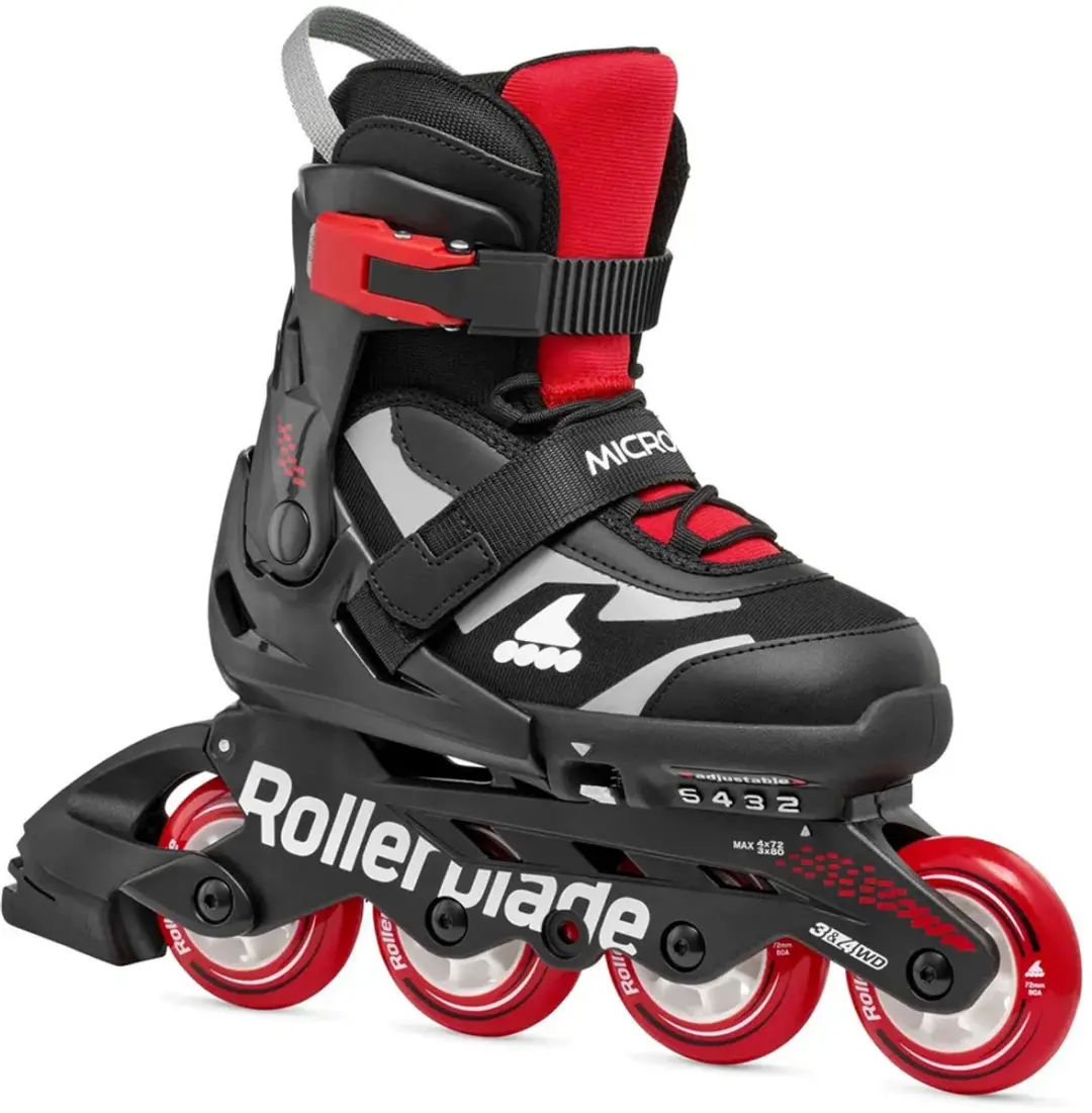 Rollerblade Microblade Junior Skates 28 - Zwart/Rood - afbeelding 2 van 4