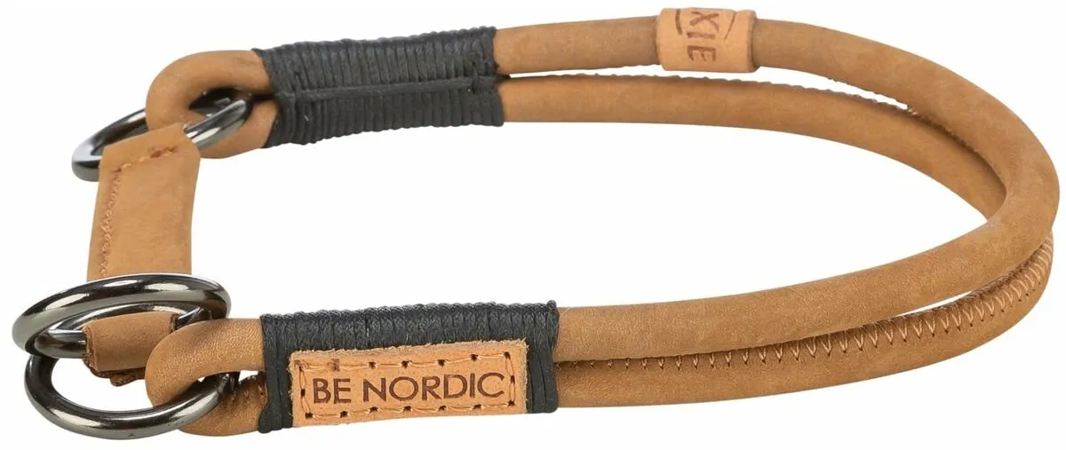 Trixie Nordic Halsband Half-Slip Leer Bruin S - afbeelding 2 van 4