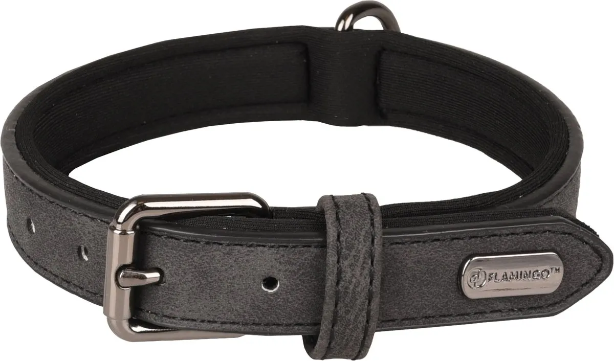 Flamingo Delu Halsband Honden - Zwart M 31-39cm - afbeelding 2 van 6