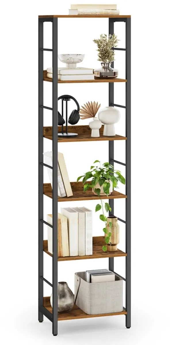 VASAGLE 6-Tier boekenkast, boekenplank, boekenplank, 30 x 40 x 178 cm, stelling,