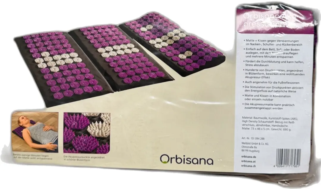 Orbisana acupressuurmat met kussen, paars