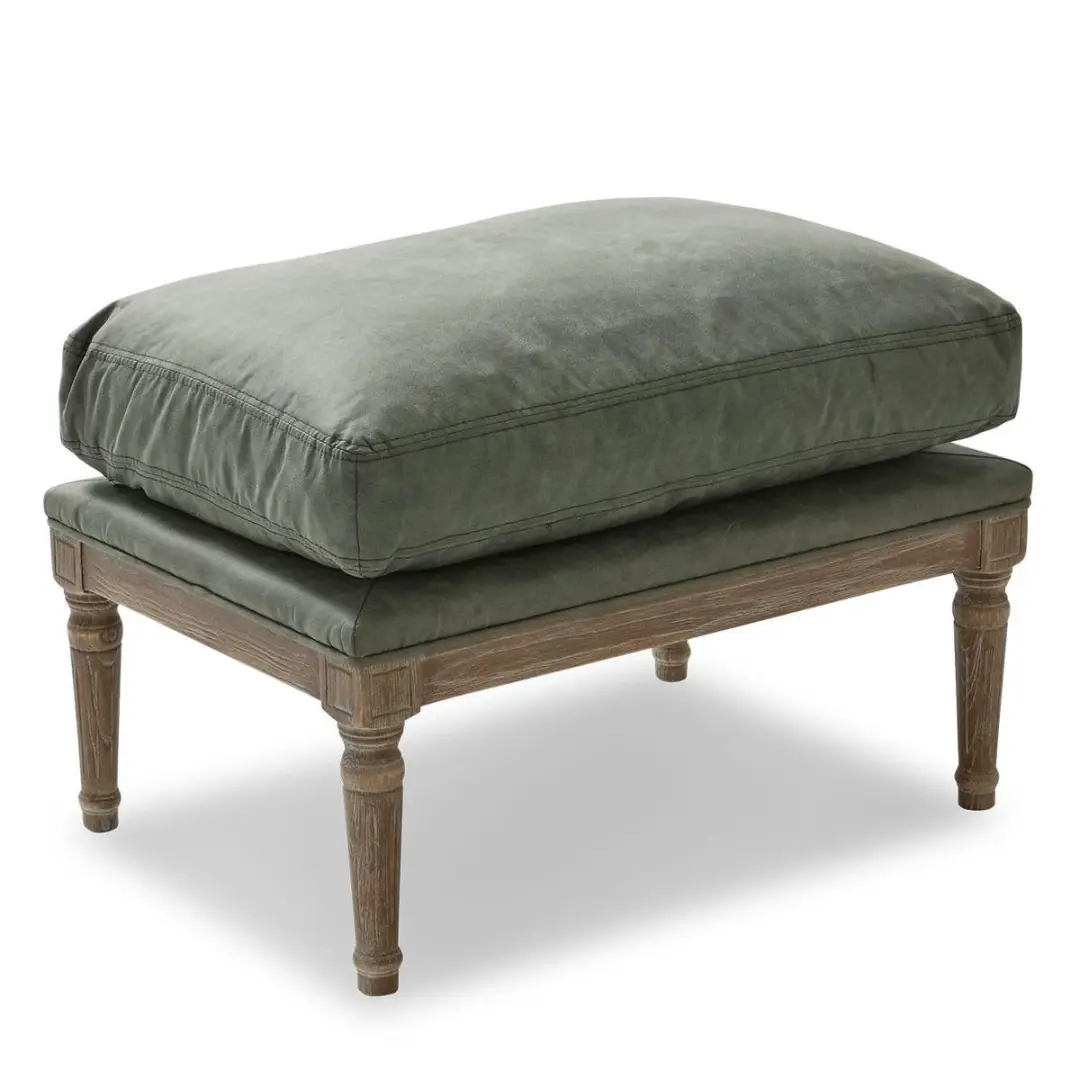 Loberon Greenbrier Hocker - antiekbruin/groen - afbeelding 6 van 6