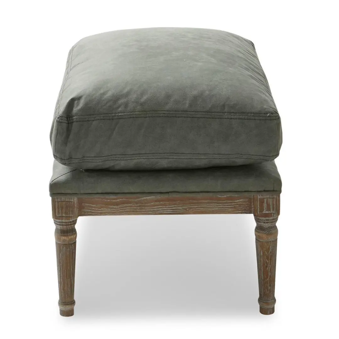 Loberon Greenbrier Hocker - antiekbruin/groen - afbeelding 5 van 6