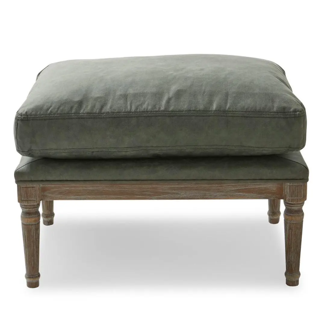 Loberon Greenbrier Hocker - antiekbruin/groen - afbeelding 3 van 6
