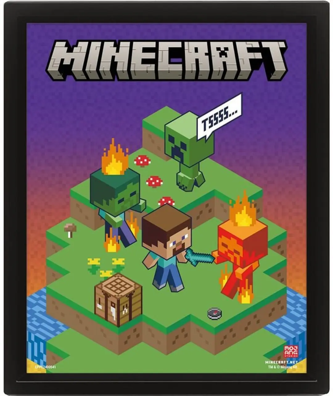 Minecraft Switching Terrain Lenticular Framed 3D Unisex Decoratieve Artikelen