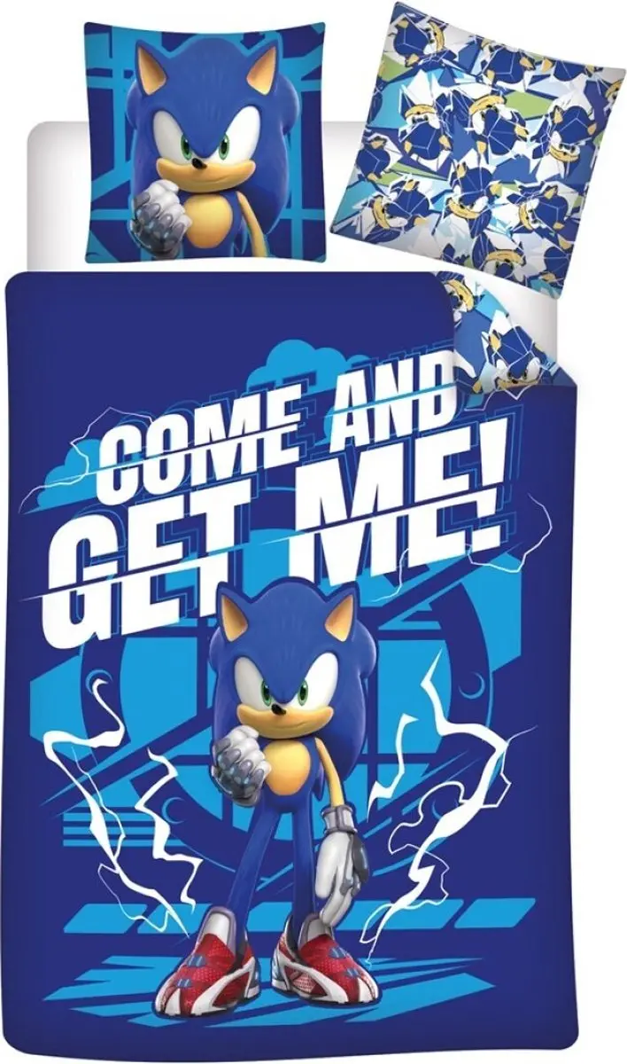 Sonic Prime Dekbedovertrek 140x200cm - Blauw/Wit - afbeelding 4 van 6