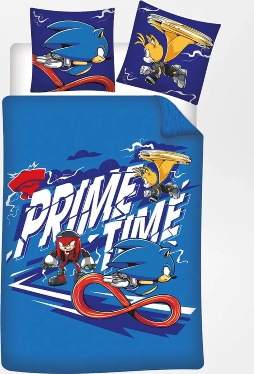 Sonic Prime Dekbedovertrek 140x200cm - Blauw/Wit - afbeelding 6 van 6