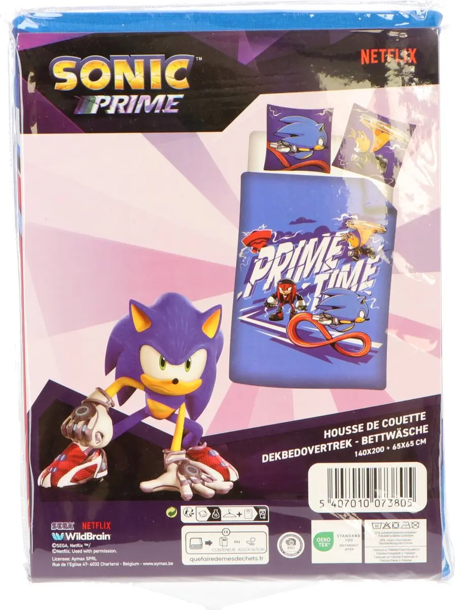 Sonic Prime Dekbedovertrek 140x200cm