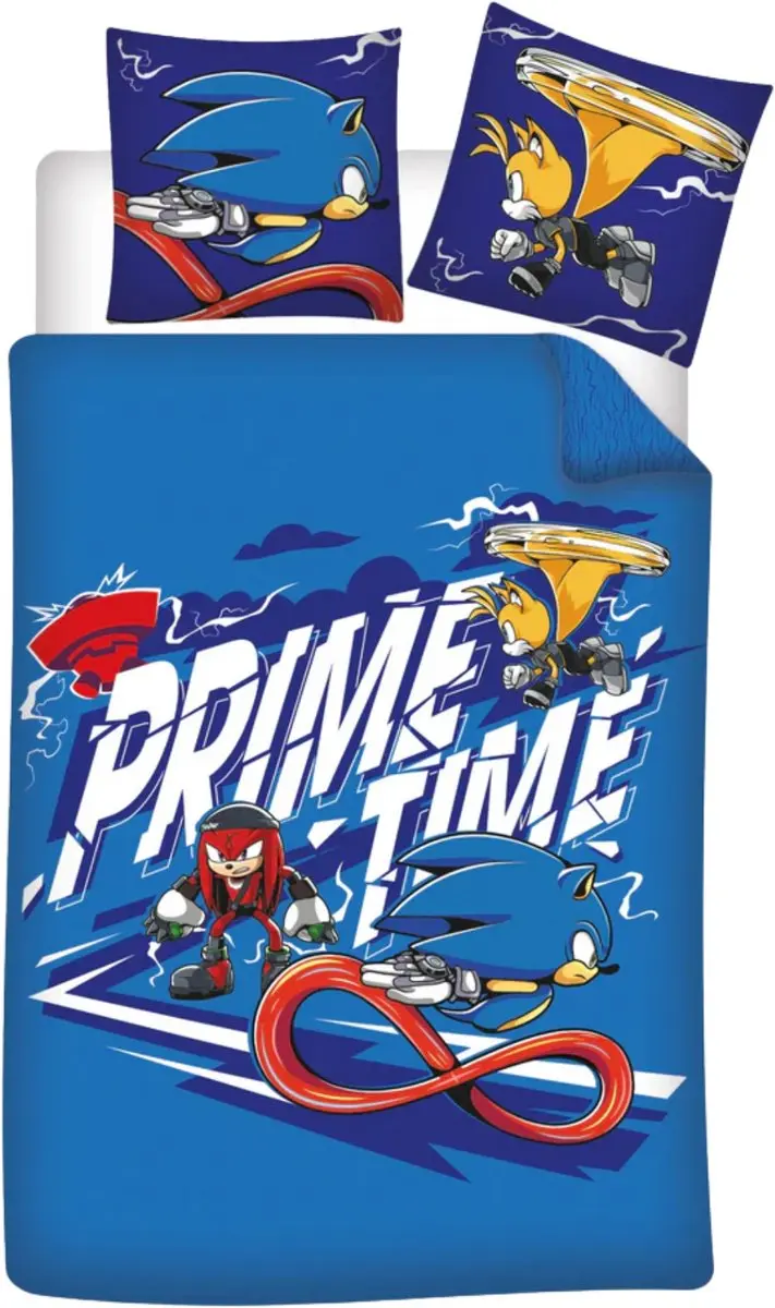 Sonic Prime Dekbedovertrek 140x200cm - Blauw/Wit - afbeelding 3 van 6
