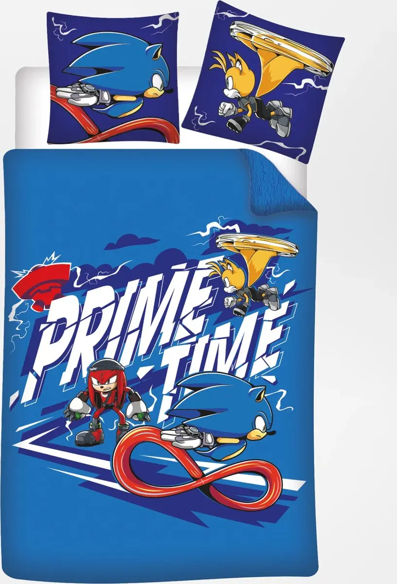 Sonic Prime Dekbedovertrek 140x200cm - Blauw/Wit - afbeelding 5 van 6