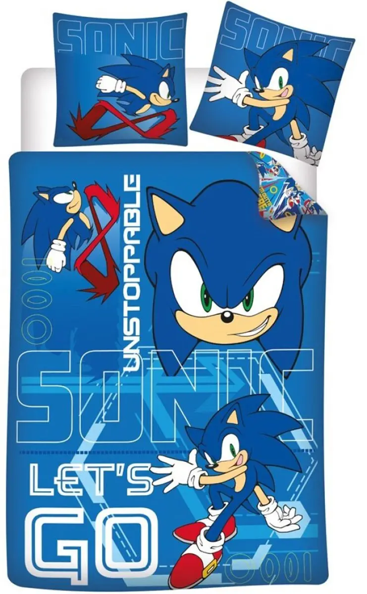 Sonic Lets Go Dekbedovertrek 65x65cm