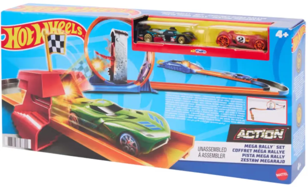 Hot Wheels autoracebaan 19,5 x 40 x 7 cm -Met 2 racebanen