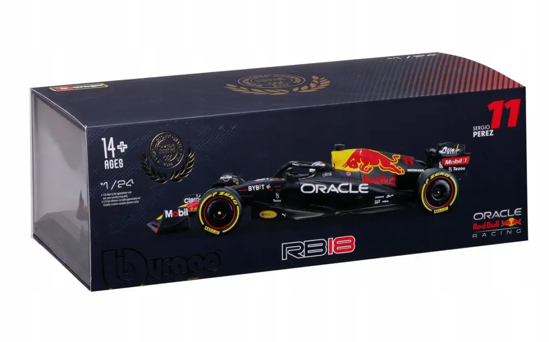 Bburago Red Bull RB18 1:24 Sergio Perez - Rood/Zwart - afbeelding 5 van 6