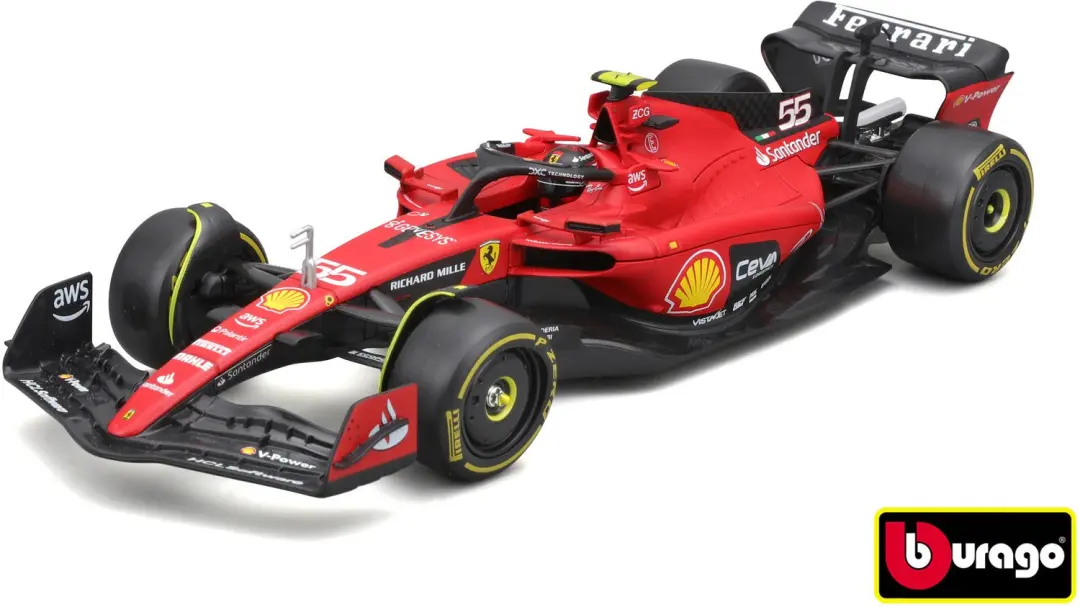 Bburago Ferrari SF-23 Carlos Sainz 1:24 - Rood - afbeelding 6 van 6