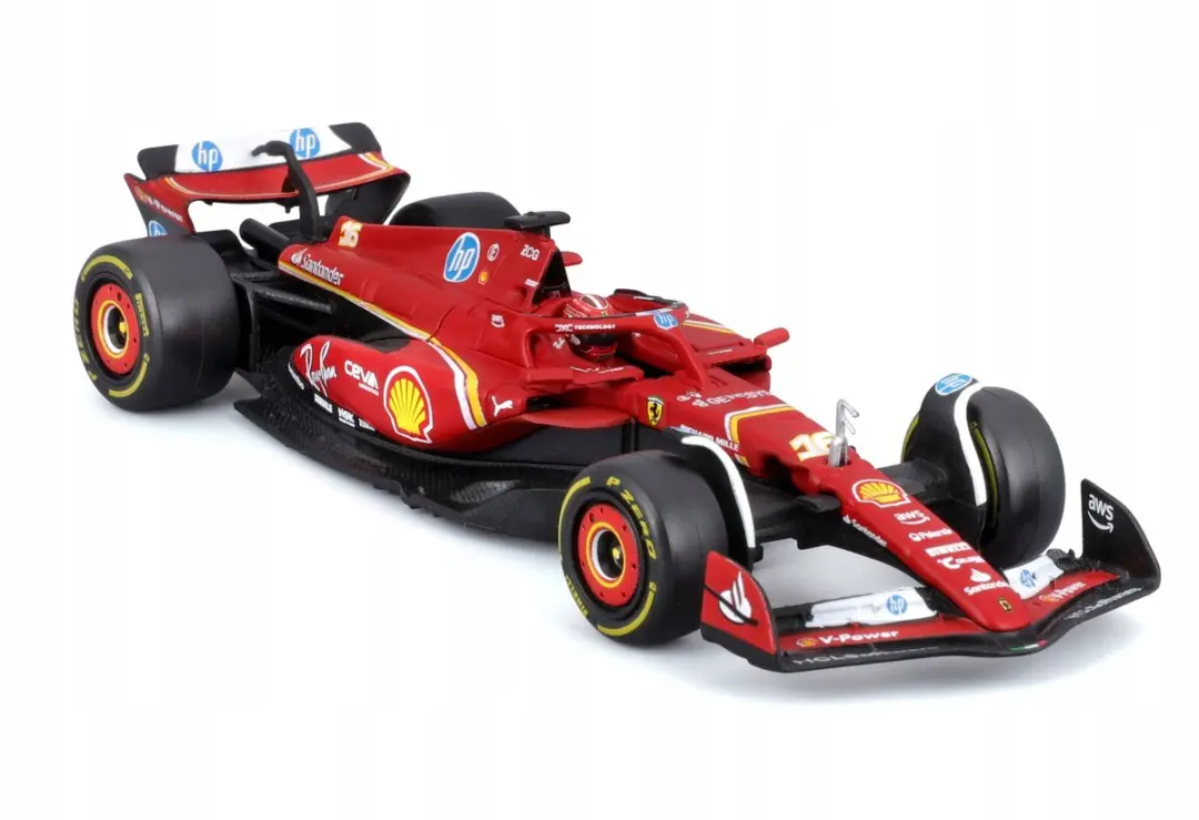 Bburago Ferrari SF-24 Leclerc 1:43 - Rood - afbeelding 3 van 6