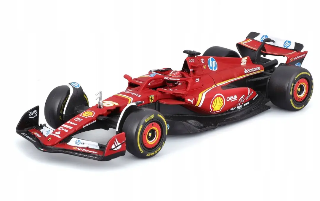 Bburago Ferrari SF-24 Leclerc 1:43 - Rood - afbeelding 2 van 6