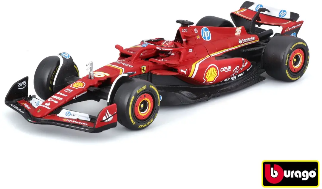 Bburago Ferrari SF-24 Leclerc 1:43 - Rood - afbeelding 5 van 6