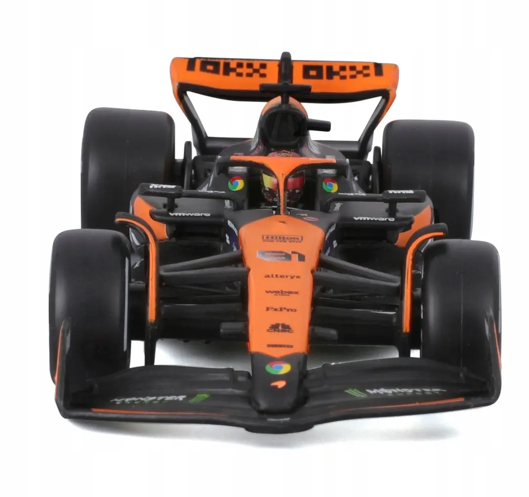 Bburago McLaren MCL38 1:43 Formule 1 Piastri #81 - Zwart Oranje - afbeelding 2 van 6