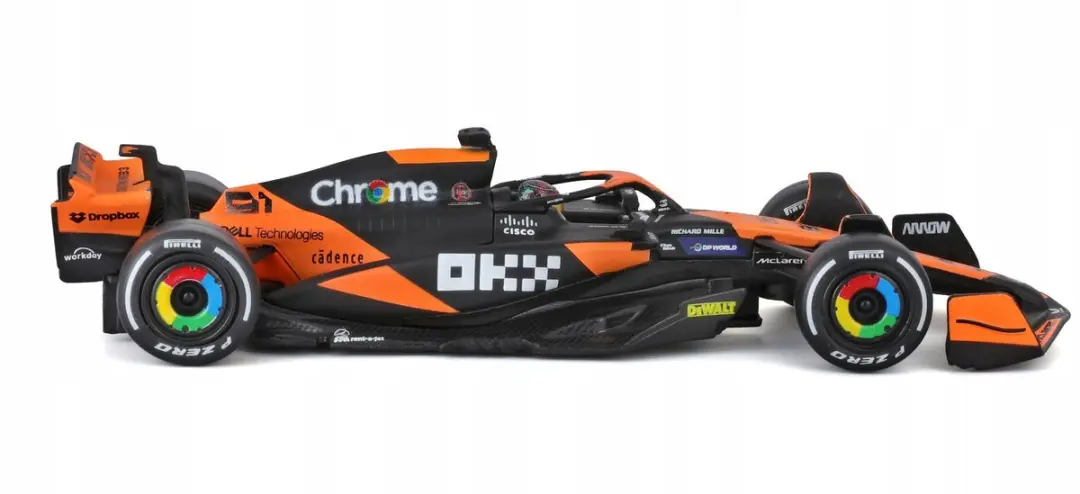 Bburago McLaren MCL38 1:43 Formule 1 Piastri #81 - Zwart Oranje - afbeelding 5 van 6