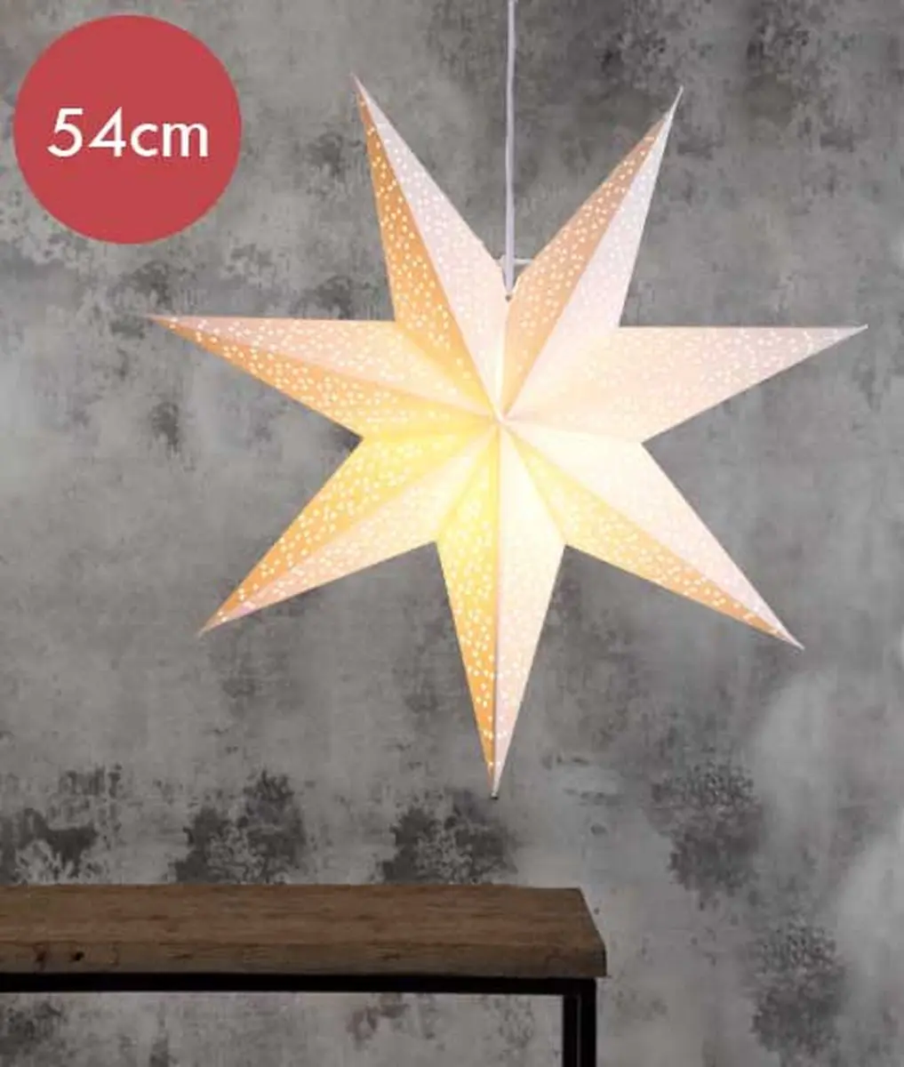 Star Trading Papieren Kerstster Dot 54cm Warm Wit