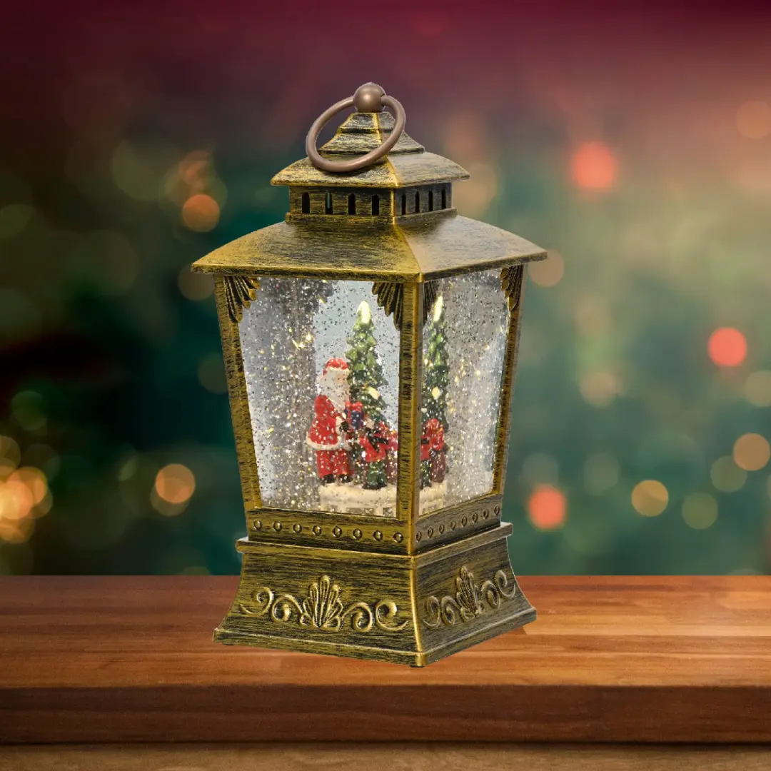 Lumineo Kerstman Waterspinnerlantaarn 24cm - Warm wit LED - afbeelding 2 van 4