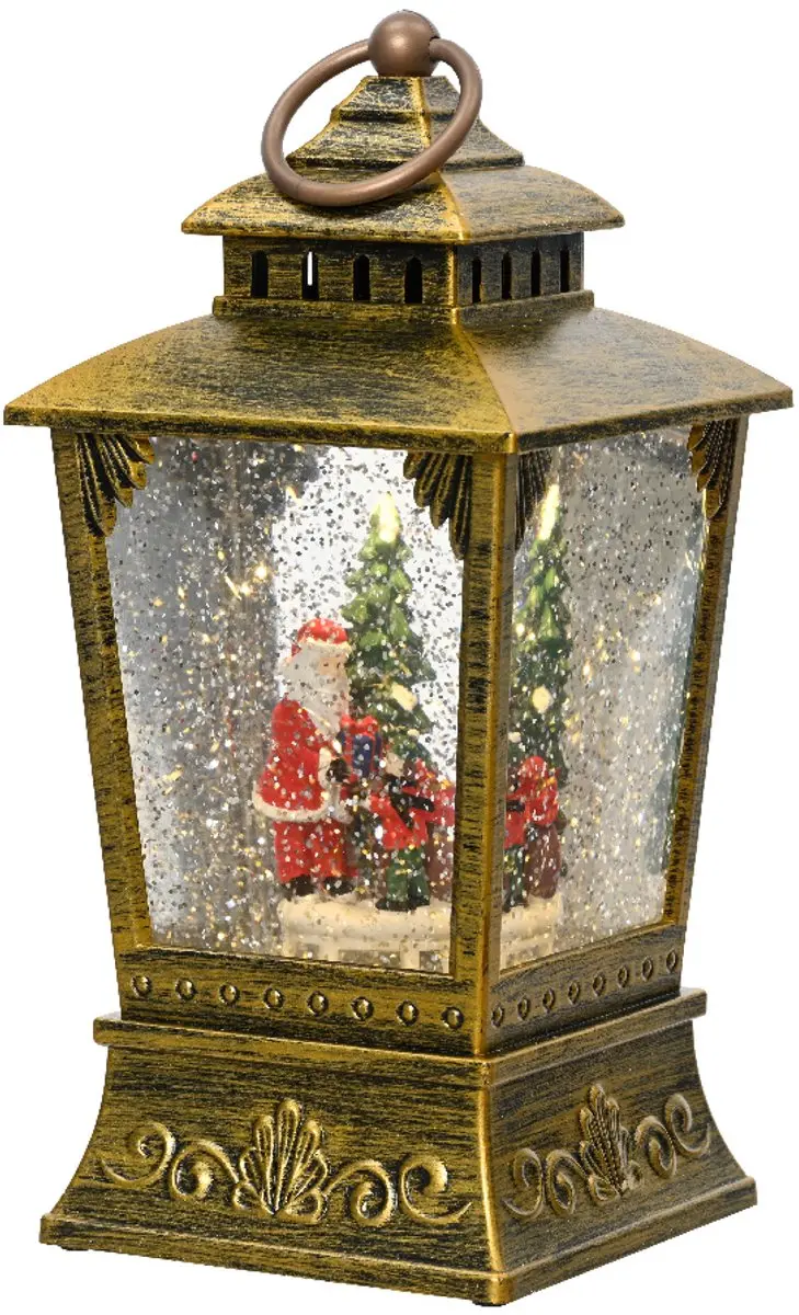 Lumineo Kerstman Waterspinnerlantaarn 24cm - Warm wit LED - afbeelding 3 van 4