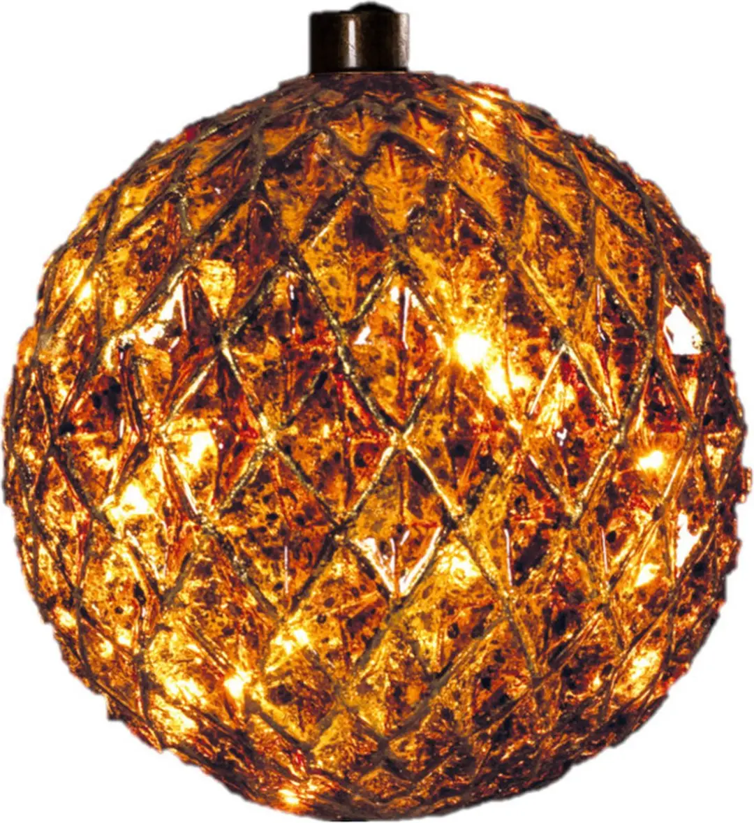 Anna's Collection Kerstbal 15cm - Antiek goud - 15 lampjes - afbeelding 6 van 6